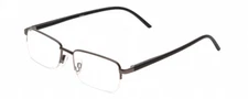 Calabria 784 Men Rectangular Semi-Rimless Reading Glasses in Matte Gunmetal 50mm
