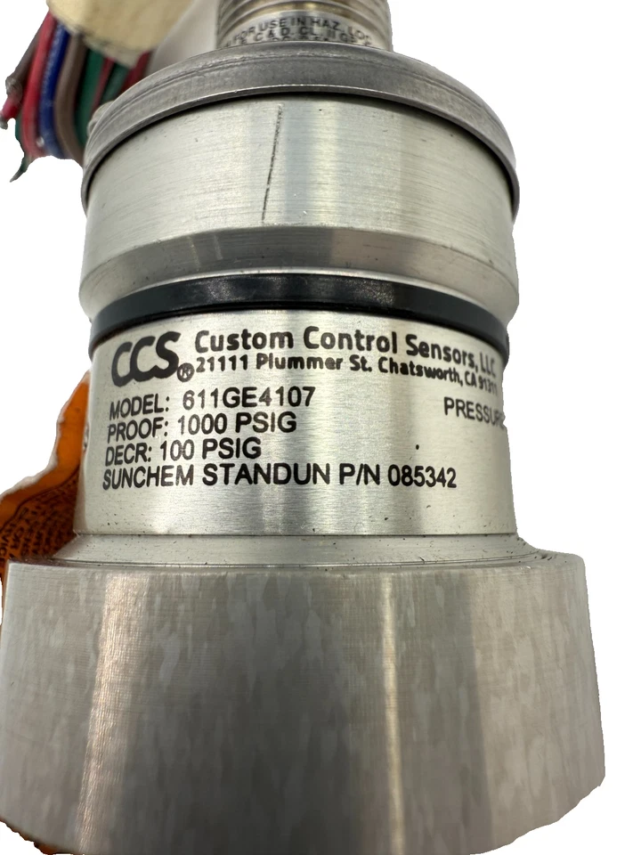 Custom Controls Sensors 611GE4107 085342 Pressure Switch, 100PSIG - NNP - Image 4 of 4