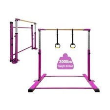 JC-ATHLETICS Gymnastic Kip Bar,Kids Girls Junior Ages 3-15,3' to 5' Adjustabl...