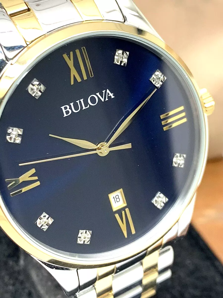 Bulova men's diamond accent watch sale