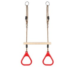 Outdoor 2 in 1 Turnset - Schaukel und Trapez Turnschaukel Holz Balance NEU