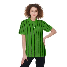 Peppermint Polo Shirt Costume Patty - Green Black Stripes