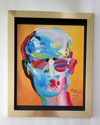 PETER MAX + POP ART +  1980'S SIGNED PRINT  + NEW GOLDEN FRAME