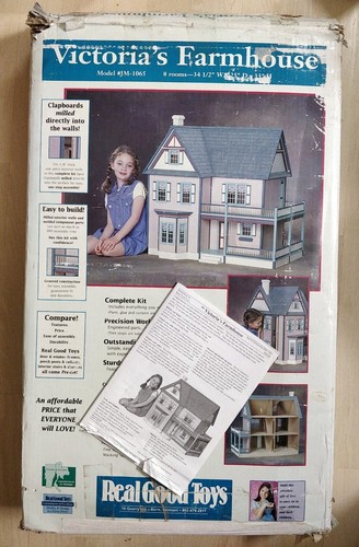Vintage Real Good Toys Victoria's Farmhouse Miniature Dollhouse Kit Open Box