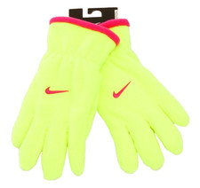 Nike Youth Girl's 7-16 Volt Pink Fleece Gloves Neon Yellow-Green