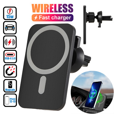 15W Wireless Charger Car Air Vent Magnetic Holder For iPhone 13/12 Pro Max 
