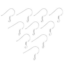 French Wire Hook in 925 Sterling Silver Pack of 25 Pair Size: 15mm irregular