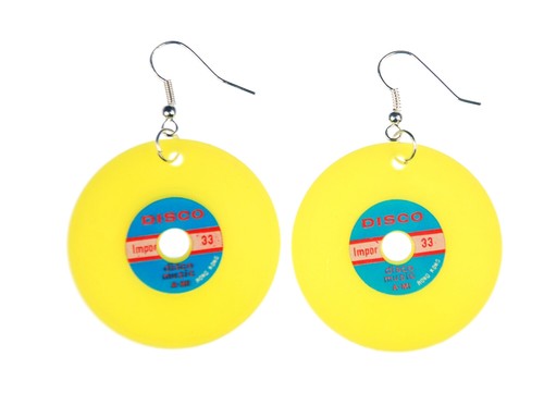 Miniblings Schallplatten Ohrringe | Neon Grün, Handmade In Berlin | DJ Vinyl Ohrschmuck