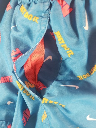 Nike Logofetti Volley Swim Shorts Laser Blue AOP Just Do It Boys L 12-13 Years - Picture 6 of 12