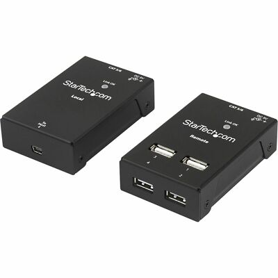 StarTech.com 4-Port USB 2.0 Extender - 130ft (40m) USB Over Cat5/Cat6 Extender--