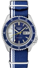 New Seiko 5 Sports SKX Style Two-tone Dial Nylon Band Men's Watch SRPK69