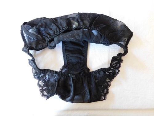 Victoria's Secret Panty L Vintage Tanga Bikini Panty Negro Bragas Talla Grande - Imagen 7 de 7