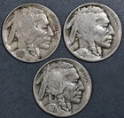 1927-P-D-S 5C BUFFALO NICKELS (3)  KM# 134 Grade: VG and Better  A7277