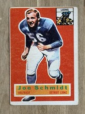 Awesome 1956 Topps Football Card Joe Schmidt Rookie #44 G/VG Detroit Lions. rookie card picture