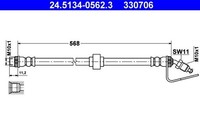 ATE Bremsschlauch 24.5134-0562.3 FüR Opel Renault