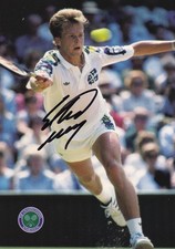 Stefan Edberg - Swedish tennis player - SIGNED WIMBLEDON TENNIS LEGENDS POSTCARD