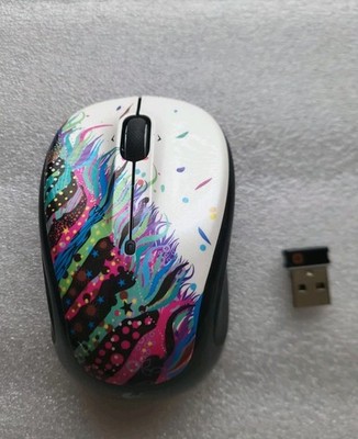 Logitech M325 Wireless Mouse - Black / Multicolor Tested Works 