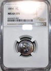 1894 Indian Head cent- NGC MS64 BN, Nicely Struck, Lovely Eye Appeal.