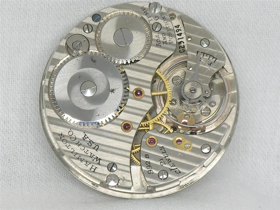 RELOJ BOLSILLO VINTAGE 16S HAMILTON 992B 21 JOYAS FERROCARRIL MOVIMIENTO MANECILLAS, ¡FUNCIONANDO! Foto 3 de 4