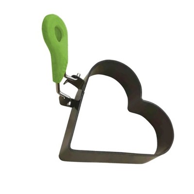 Functional Large Heart Shape Eggs Rings With Foldable Handle For Easy Storage