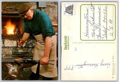 Blacksmith at Work Co. Kerry Ireland Postcard John Hinde Posted 1970s-90s