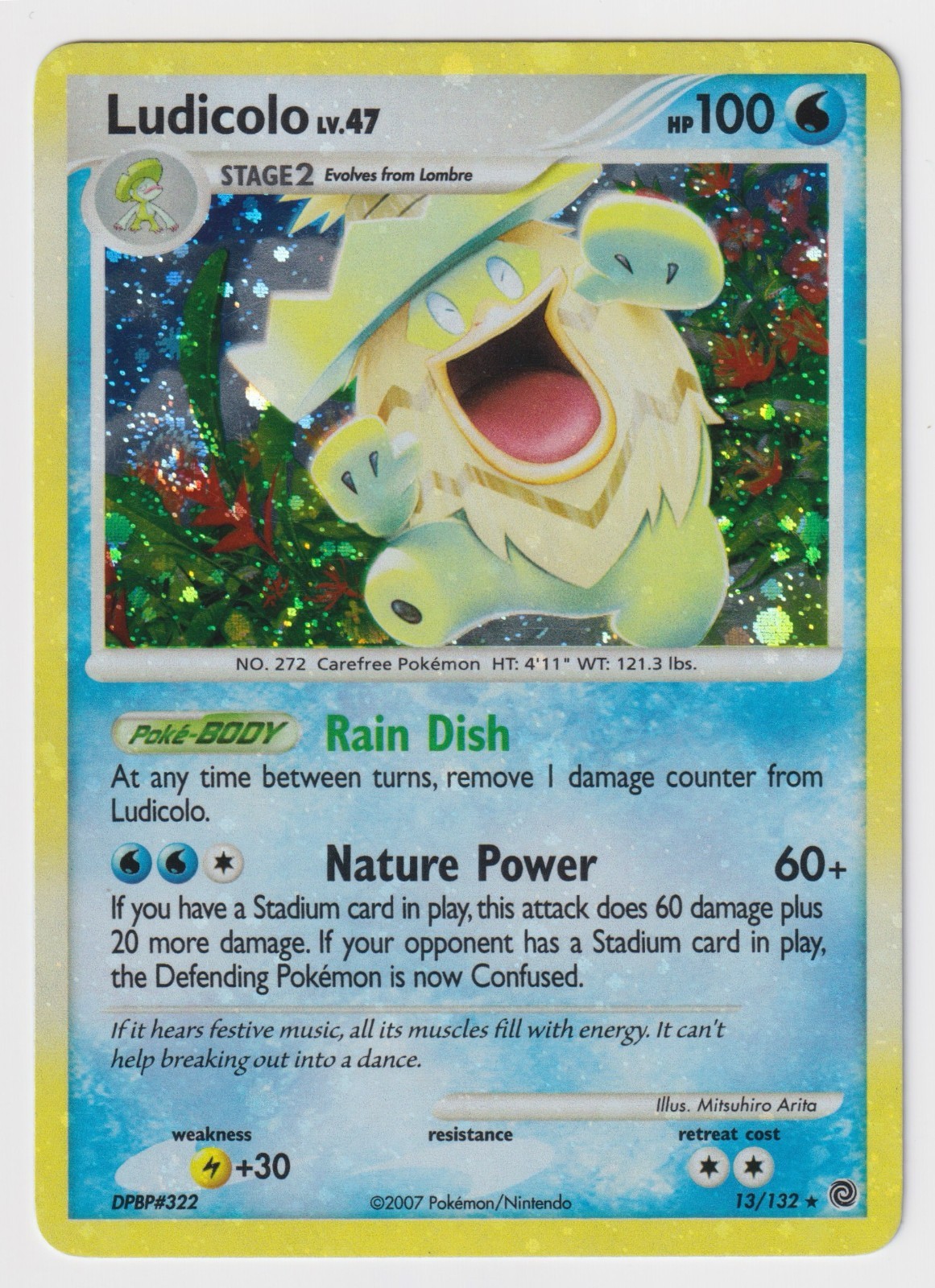 Ludicolo 13/132 Secret Wonders Holo Rare Pokémon Card – Raw NM – 600 dpi SWIRL!