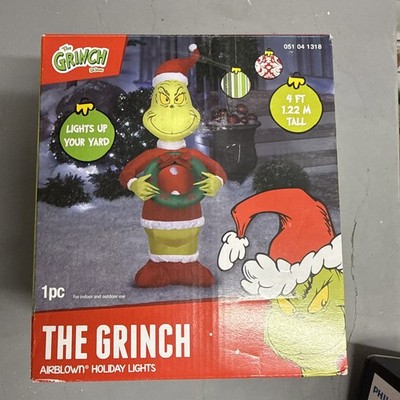 Open BoxChristmas DR SEUSS INFLATABLE The Grinch w/Wreath Airblown Inflatable 4 