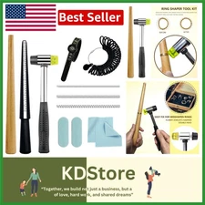 Jewelry Ring Sizer Kit - Ring Mandrel With Hammer & Gauge for Resizing & Repair