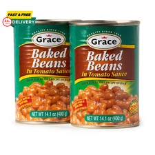 Grace Baked Beans 14Oz - 2 Pack Canned Baked Beans - Source of Plant Based Prote
