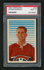 1963-64 Parkhurst Cesare Maniago #40 Rc Rookie PSA 9 MINT Low Pop