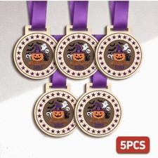 Halloween 2026 Wooden Medal Prize Award Party Games Kids Trick or Treat Gift