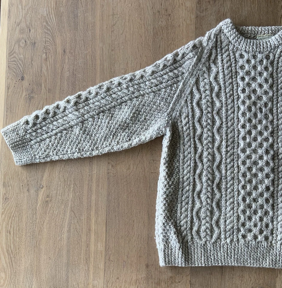 Suéter Carraig Donn Grueso Tejido con Cable 100% Lana Islas Aran Talla 44 Nuevo sin Etiquetas Foto 3 de 4
