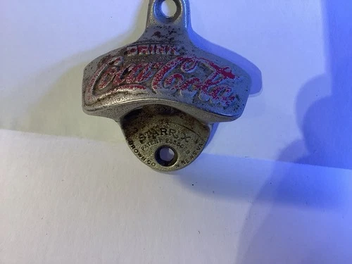Vintage Drink Coca-Cola  Wall Mount Metal Bottle Opener Starr X - USA Made
