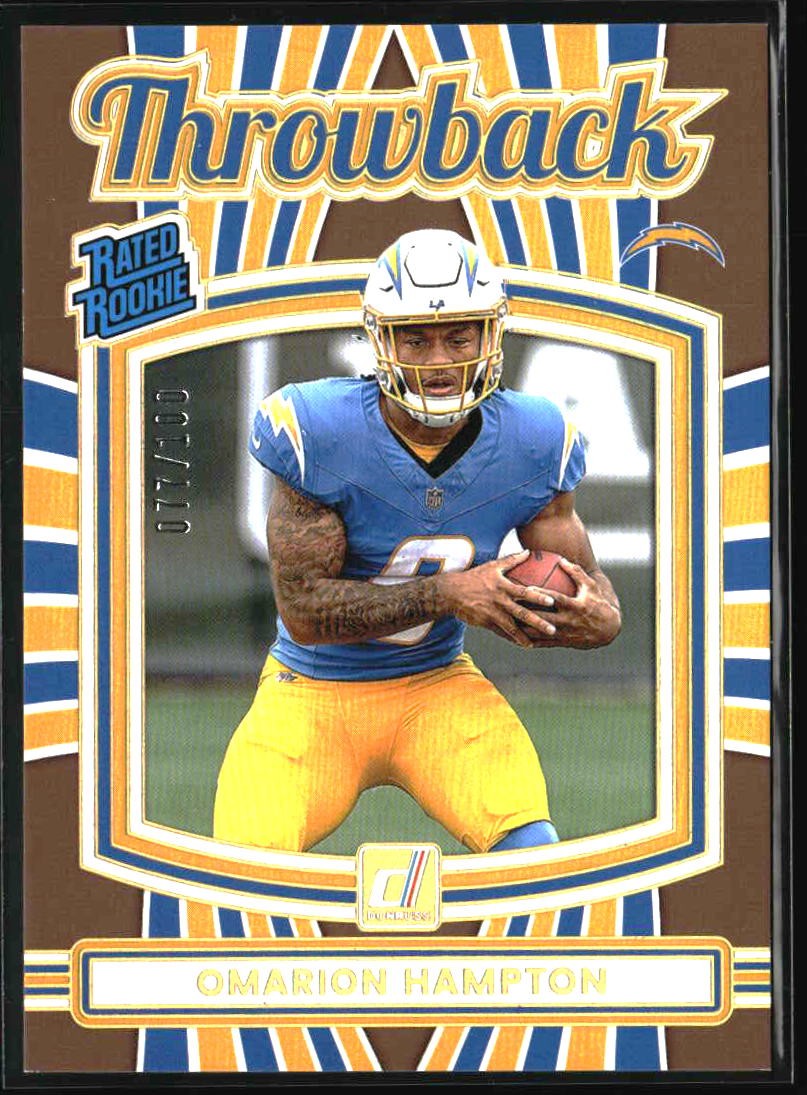 2025 Donruss Throwback Studio Series Omarion Hampton RC Rated Rookie /100