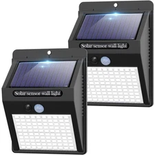 2 Pack Outdoor Solar Motion Lights - 3 Modes/100LED Wireless,  Waterproof Sol...