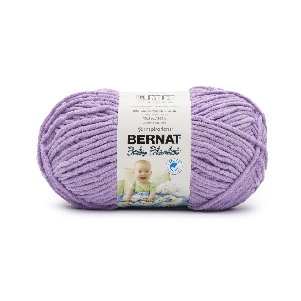 Bernat Baby Blanket, #6 Super Bulky Polyester Yarn, Baby Lilac 10.5oz, 220 Yards - Image 3 of 3