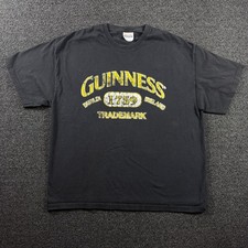 Vintage Y2K Guinness Dublin Ireland Trademark T-Shirt Men's XL Black Heavyweight