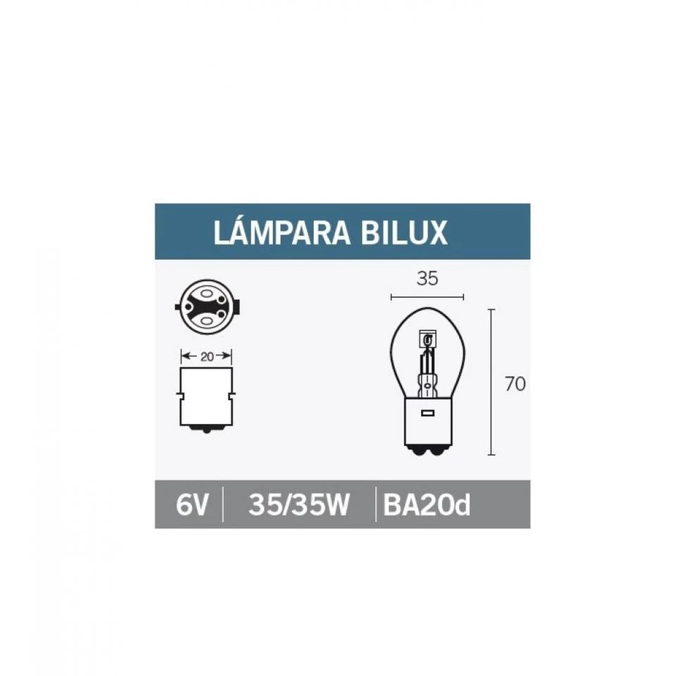 Ampoule Vicma pour Auto BA20d 6V 35/35W à l'unité Neuf - Photo 2/2