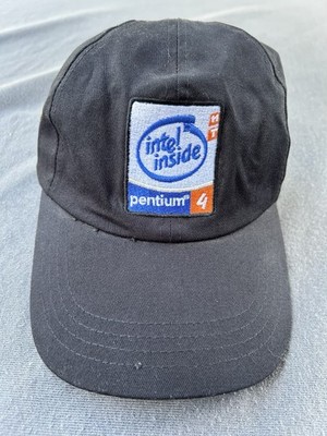 Vintage Intel Inside Pentium 4 Hat Black Strapback Port & Company Cap Tech