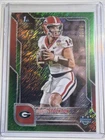 2025 Bowman Chrome University Football Green Shimmer Refractor Gunner Stockton #131
