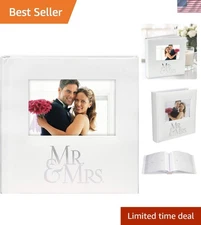 Beautiful 160-Photo Mr. & Mrs. Album with Memo Areas - Perfect Wedding Gift