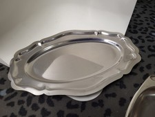 Edelstahl Servierplatte ca 40x23cm
