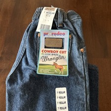 NWT Wrangler Cowboy Cut Elastic Back Kids Jeans 7 Regular 100 Cotton Pre-Shrunk