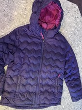 L.L.Bean 14 16 Girl Downtex Jacket Fleece-Lined Puffer Coat Purple Kids Winter