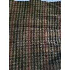 Wool Brown Black Red Flaid 40"×21.5" Rug Hooking, Crafts, Applique Vintage(8Z3)