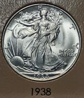1938 P Philadelphia Walking Liberty Half Dollar Silver 50 Cents 50C .50