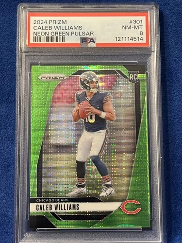 2024 Panini Prizm - Rookies Caleb Williams #301 Neon Green Pulsar Prizm (RC)