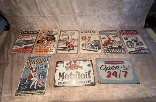 Vintage look Car Mechanic Theme Tin Sign for Garage, Auto Repair Shop, Man Cave