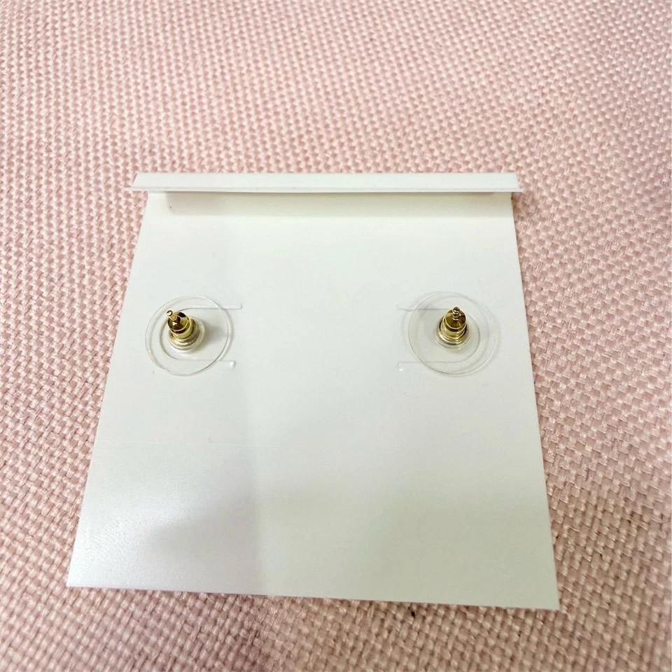 Tory Burch Gold Plated Mini Logo Stud Earrings minimalist fashion designer - Image 4 of 4