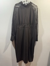 Womens SHEIN Curve Long Sleeve Dress Size 3XL Black Back Zip For Closure